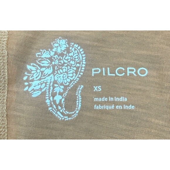 Anthropologie Pilcro Creamy ORANGE Smocked Cotton Tee Muscle T Shirt Sz XS - Picture 6 of 11